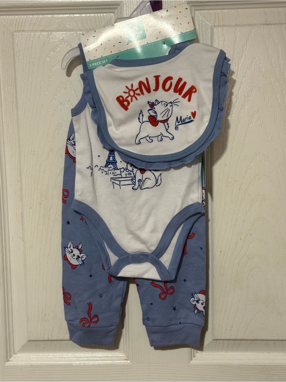 Bonjour Marie Blue and White Baby 3 Piece Set
